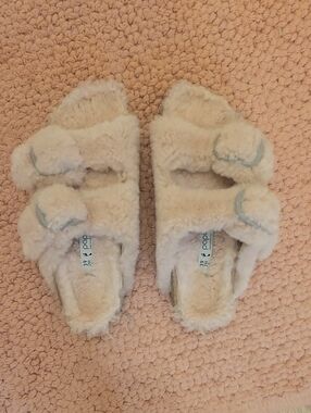 Papillio Cozy Pink Shearling Women's Slide Sandals